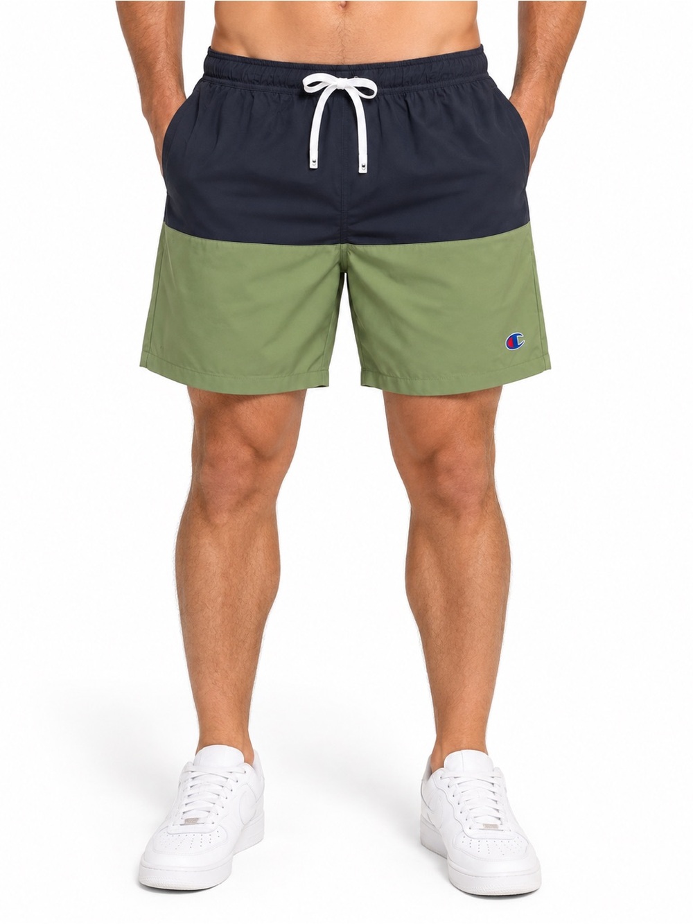 Champion Two-Tone Olive & Navy Quick-Dry Swim Shorts